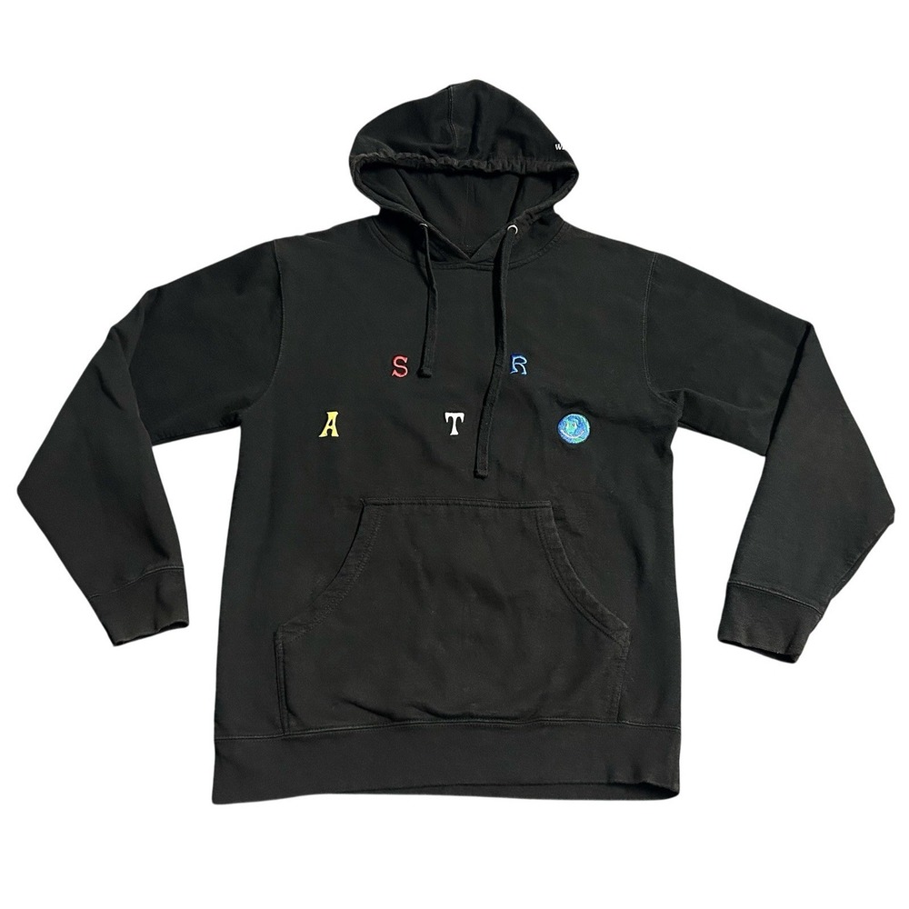 Travis Scott Astroworld Embroidered Black‎ Hoodie Scattered Tour Medium